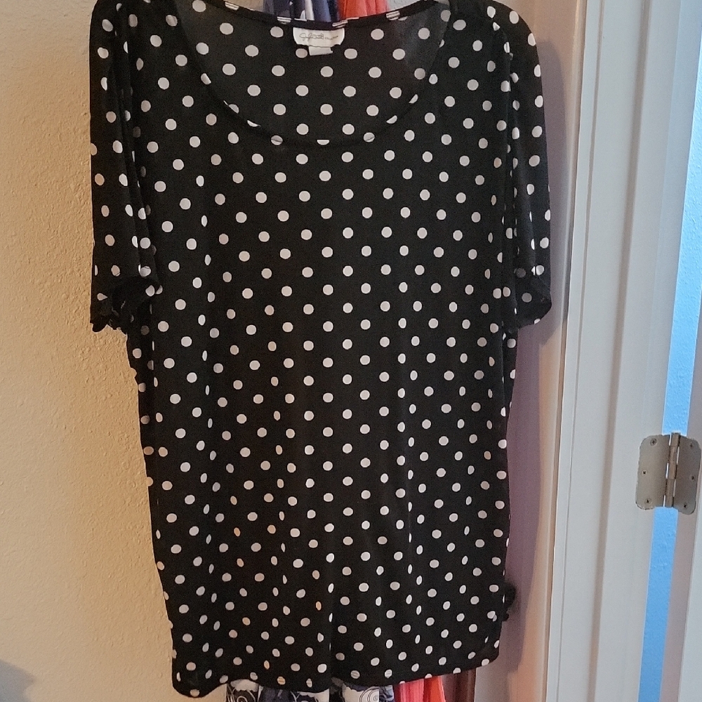 Polka Dot Black and White Women's Top